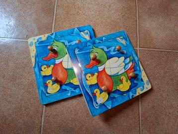 2 Nieuwe houten puzzel puzzels eend eendjes beschikbaar voor biedingen
