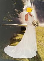 Romantische Bruidsjurk creme kant met afneembare voile sleep, Trouwjurk, Wit, Modena, Ophalen of Verzenden