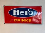 HERO Drinks emaille reclamebord, Verzamelen, Reclamebord, Gebruikt, ., Ophalen of Verzenden