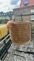 Handgewoven pot - riet, Ophalen, Zo goed als nieuw, Rond, Riet