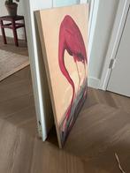 Flamingo op Houten Paneel - 60x80cm, Ophalen, 50 tot 75 cm, 75 tot 100 cm, Print