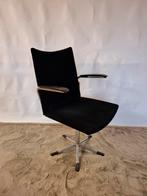Vintage bureaustoel De Wit Gispen design stoel rib stof, Ophalen, Zwart, Vintage mid century design jaren 60 70, ...