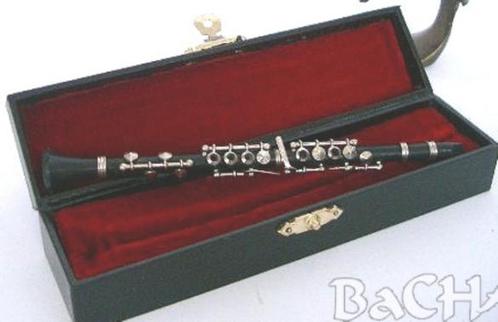 Miniatuur klarinet, zwart in koffer, Muziek en Instrumenten, Instrumenten | Toebehoren, Nieuw, Klarinet, Ophalen of Verzenden