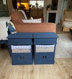 Leuke Kleine blauwe nachtkastjes, Huis en Inrichting, Slaapkamer | Nachtkastjes, Ophalen, Zo goed als nieuw, Minder dan 45 cm