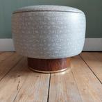 Lucky Vintage prachtige sixties poef naaimand voetenbank, Ophalen, Minder dan 50 cm, Lucky Vintage, Rond