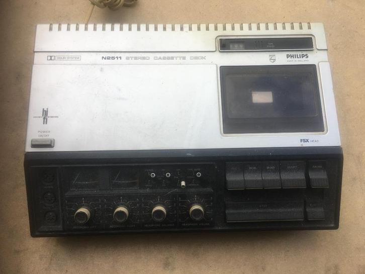 2x Philips cassettedeck: N2511 en N2533 uit de 60-er jaren, Audio, Tv en Foto, Cassettedecks, Enkel, Philips, Auto-reverse, Tape counter