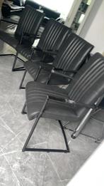 4 Antraciet Eetstoelen - Stevige Zit, Huis en Inrichting, Stoelen, Gebruikt, Ophalen of Verzenden, Vier, Metaal