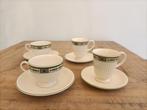 Wedgwood Carlton 2 koffie- en 2 theekopjes en schotels, Gebruikt, Ophalen of Verzenden, Wedgwood, Kop(pen) en/of Schotel(s)