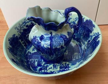 Antieke Staffordshire Victoria Ironstone Ware lampetstel.50€ beschikbaar voor biedingen