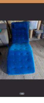 Blauwe chaise longue, Huis en Inrichting, Banken | Sofa's en Chaises Longues, Ophalen, Zo goed als nieuw, Eenpersoons, Minder dan 150 cm