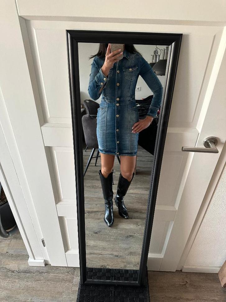 Super leuke spijkerjurk van Josh V, maat S, ZGAN!, Kleding | Dames, Jurken, Zo goed als nieuw, Maat 36 (S), Blauw, Boven de knie