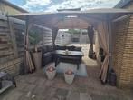 Paviljoen taupe 3x3 meter incl nieuw dakdoek en lampjes., Tuin en Terras, Ophalen of Verzenden, Zo goed als nieuw, Tuinpaviljoen