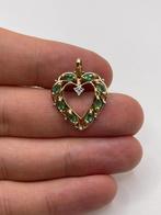 Vintage 9 karaat hangers smaragd, diamant, topaas, Vintage, Vintage, Vintage, Ophalen of Verzenden