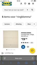 Ringblomna vouwgordijn ikea 80x160cm beige 5 stuks, Beige, Nieuw, 150 tot 200 cm, 50 tot 100 cm