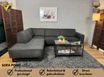 GRATIS LEVERING Strakke Antraciete Microleren Hoekbank, Huis en Inrichting, Ophalen of Verzenden, Sofa Point, Sofapointnl@gmail.com