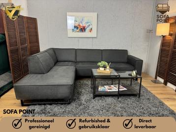 GRATIS LEVERING Strakke Antraciete Microleren Hoekbank beschikbaar voor biedingen