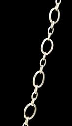 Lange zilveren design ketting met grote en kleine schakels, Verzenden, ., Zo goed als nieuw, .