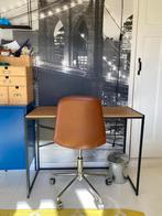 Burea zwart metaal houten werkblad (Jaxx), Huis en Inrichting, Ophalen, Zo goed als nieuw, Bureau
