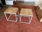 Eikenhout side tafel, Ophalen, Minder dan 45 cm, Minder dan 55 cm, Vierkant