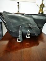 Zadeltassen motor zwart leer - vintage - universeel, Motoren, Accessoires | Koffers en Tassen, Ophalen, Gebruikt
