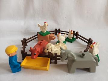 Vintage Duplo set 2647 Boer met boerderijdieren en hekjes  beschikbaar voor biedingen