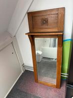 Antieke EIKEN spiegel facet geslepen 122/47/2,5cm, Ophalen, Rechthoekig, Minder dan 50 cm, 100 tot 150 cm