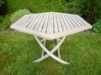 Tuintafel Teak zeshoekig en inklapbaar., Ophalen, Gebruikt, Teakhout