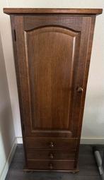 Compact kastje van donker hout – met 3 lades en deur, Ophalen