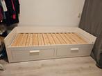 Ikea Brimnes bedbank 80x200 wit + dekbed/kussen, Huis en Inrichting, Slaapkamer | Bedden, Eenpersoons, Wit, Ophalen of Verzenden