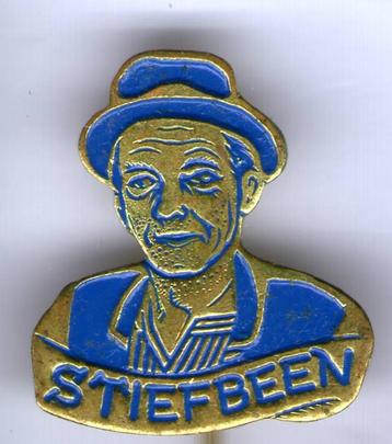 Stiefbeen blauw op koper tv serie speldje ( S_203 ) beschikbaar voor biedingen