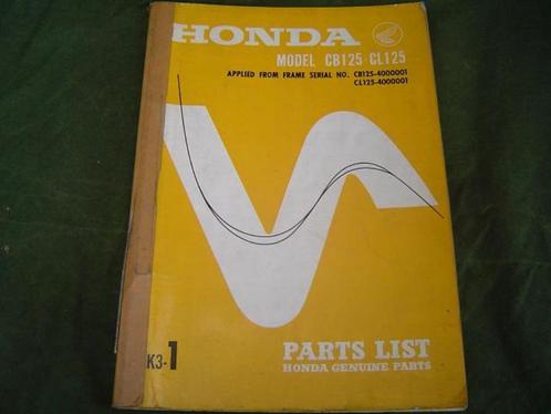 HONDA CB125 CL125 1969 parts list CB 125 CL 125, Motoren, Handleidingen en Instructieboekjes, Honda, Ophalen of Verzenden