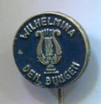 Wilhelmina Den Dungen zilverkleurig muziek speldje ( V_089 ), Verzamelen, Speldjes, Pins en Buttons, Verzenden, Zo goed als nieuw