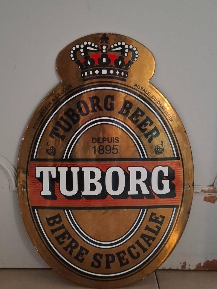 Emaillebord Tuborg bier nr 2, Verzamelen, Biermerken, Nieuw, Reclamebord, Plaat of Schild, Overige merken, Ophalen of Verzenden