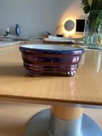 klein ovalen bloempotje, parelmoer glans, diep blauw/paars, Rond, Ophalen of Verzenden, Aardewerk, Minder dan 40 cm