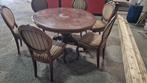 Eettafel met 6 stoelen en bijzettafel barok, Huis en Inrichting, Rond, Gebruikt, Ophalen of Verzenden, Barok