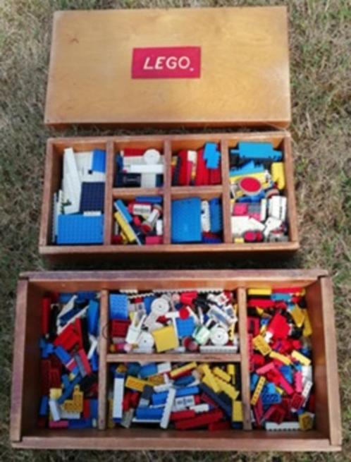 Grote houten kist met verzameling vintage LEGO jaren 60/70, Kinderen en Baby's, Speelgoed | Duplo en Lego, Gebruikt, Lego, Losse stenen