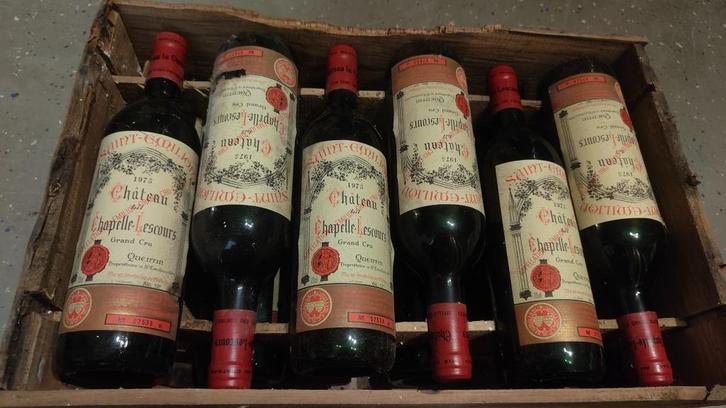 Château CHAPELLE LESCOURS 1975 Grand Cru, Verzamelen, Wijnen, Nieuw, Overige typen, Frankrijk, Vol, Ophalen of Verzenden