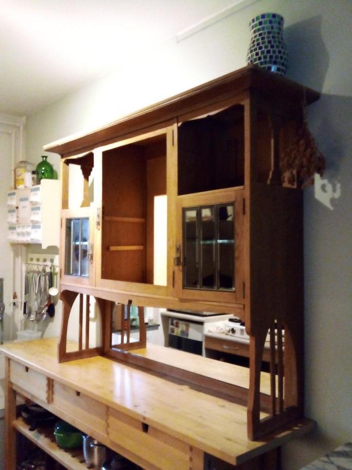 bovenkast bovendeel wandkast, Huis en Inrichting, Kasten | Dressoirs, Gebruikt, 100 tot 150 cm, 25 tot 50 cm, Met deur(en), Eikenhout