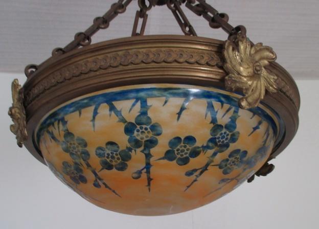 art deco Le Verre Francais luster hanglamp Schneider, Antiek en Kunst, Antiek | Lampen, Verzenden