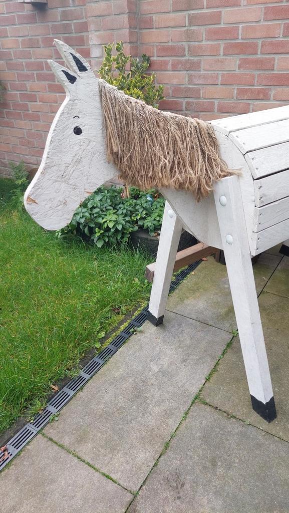 Houten paard, Tuin en Terras, Picknicktafels, Gebruikt, Rechthoekig, Hout, Ophalen