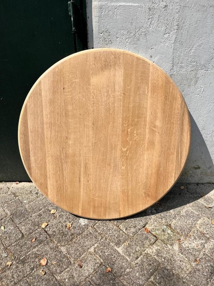 Rond tafelblad | massief eiken (nr 92), Verzamelen, Retro, Huis en Inrichting, Ophalen