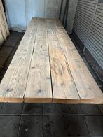 Mooie robuuste tafel van gerecycelde vloerbalken., Ophalen, Gebruikt, 50 tot 100 cm, Vijf personen of meer