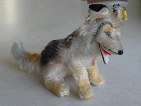 Hond Steiff. Collie. 1960. Met naamlabel en oorlabel. Mohair, Verzamelen, Dierenverzamelingen, Zo goed als nieuw, Hond of Kat