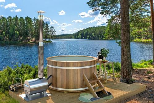 Hottub met externe rvs kachel 180cm, Tuin en Terras, Zwembad-toebehoren, Nieuw, Ophalen of Verzenden