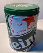 Groot rond Heineken blik. Hoogte 24 cm Doorsnede 18 cm., Verzamelen, Blikken, Ophalen of Verzenden, Zo goed als nieuw, Overige