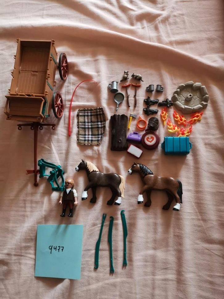 Playmobil 9477  Spirit, vader Lucky met wagen, Kinderen en Baby's, Speelgoed | Playmobil, Zo goed als nieuw, Ophalen of Verzenden