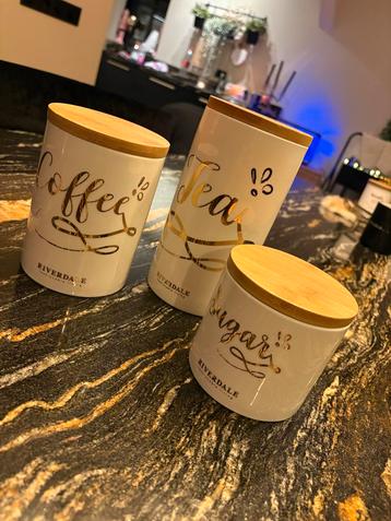 Riverdale Voorraadpotten Set - Koffie, Thee, Suiker beschikbaar voor biedingen