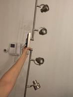 Zilveren plafondlamp met spots, cieling lamp spotlight, Ophalen of Verzenden, Gebruikt, Metaal, Minder dan 100 cm