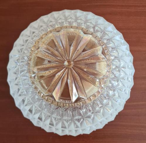 te koop glazen plafondlamp plafonniere retro vintage jaren60, Huis en Inrichting, Lampen | Plafondlampen, Gebruikt, Glas, Ophalen of Verzenden