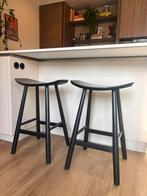 Houten counter barkrukken zwart | zithoogte 65 cm, Ophalen, 60 tot 90 cm, Zo goed als nieuw, Hout